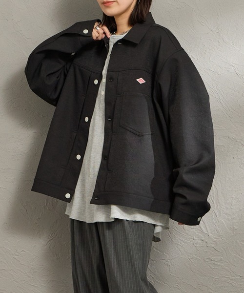 DANTON（ダントン）の「【WEB限定】[DANTON/ダントン] ワンポイントロゴ シャツブルゾン（その他アウター・レディース・ブラック/グレイッシュベージュ・40/42）」の15枚目の写真