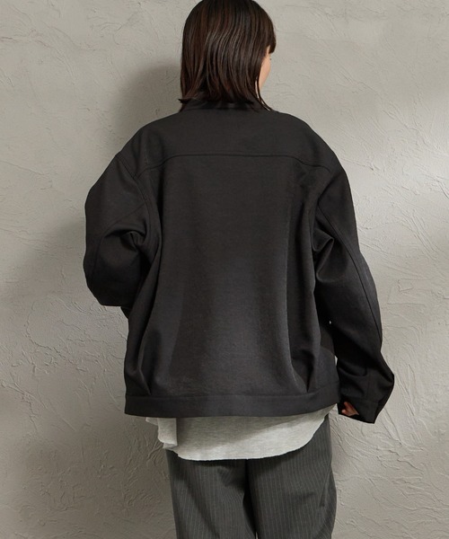 DANTON（ダントン）の「【WEB限定】[DANTON/ダントン] ワンポイントロゴ シャツブルゾン（その他アウター・レディース・ブラック/グレイッシュベージュ・40/42）」の18枚目の写真
