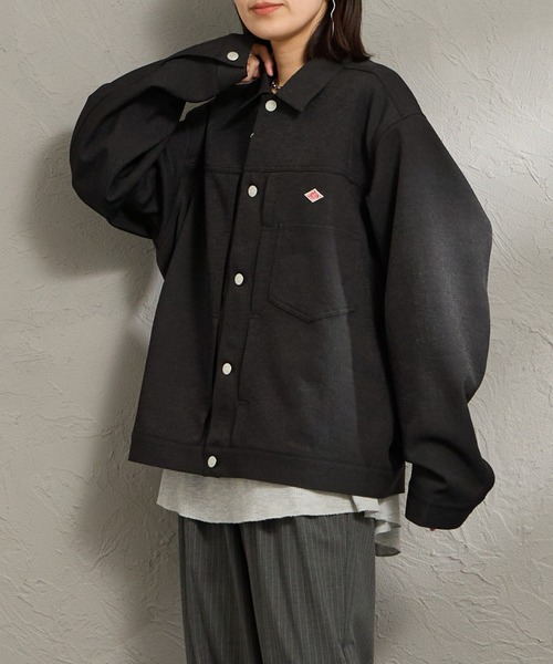 DANTON（ダントン）の「【WEB限定】[DANTON/ダントン] ワンポイントロゴ シャツブルゾン（その他アウター・レディース・ブラック/グレイッシュベージュ・40/42）」の16枚目の写真