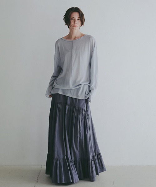ETRE TOKYO(エトレトウキョウ)の「エアリーコットンガーメントダイボリュームスカート(スカート・レディース・ホワイト/ブラウン/ブルー・S/M)」の4枚目の写真