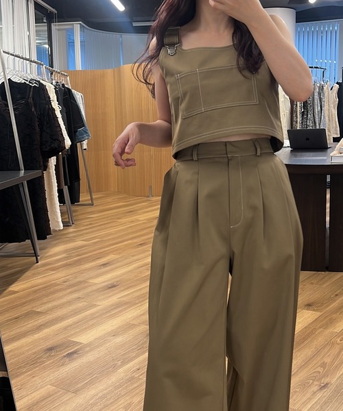 WILLFULLY（ウィルフリー）の「2piece roll up suspenders all-in-one（サロペット/オーバーオール・レディース・ブラック/モカ/ベージュ系その他・FREE）」の10枚目の写真