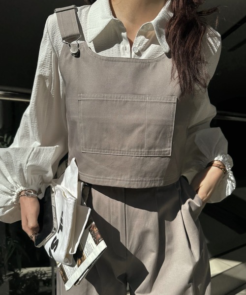 WILLFULLY（ウィルフリー）の「2piece roll up suspenders all-in-one（サロペット/オーバーオール・レディース・ブラック/モカ/ベージュ系その他・FREE）」の20枚目の写真