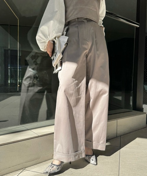 WILLFULLY（ウィルフリー）の「2piece roll up suspenders all-in-one（サロペット/オーバーオール・レディース・ブラック/モカ/ベージュ系その他・FREE）」の21枚目の写真