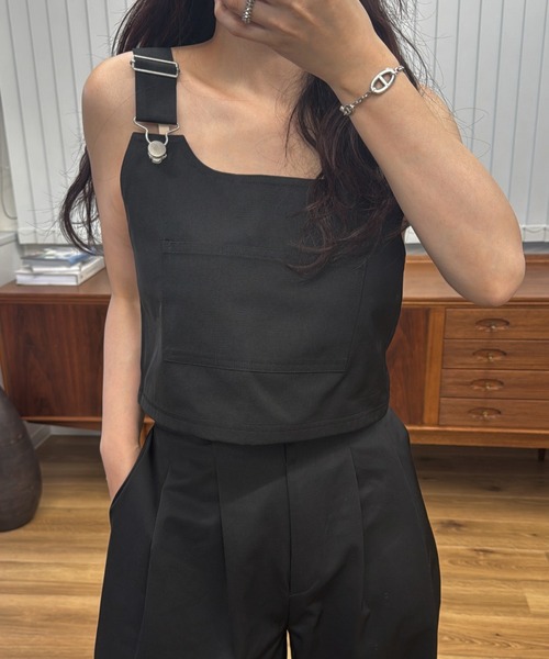 WILLFULLY（ウィルフリー）の「2piece roll up suspenders all-in-one（サロペット/オーバーオール・レディース・ブラック/モカ/ベージュ系その他・FREE）」の18枚目の写真