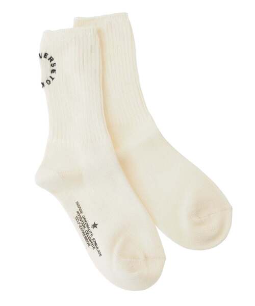 CONVERSE TOKYO（コンバーストウキョウ）の「CIRCLE LOGO RIB SOX（ソックス/靴下・レディース・ブラック/ブルー/オフホワイト/ピンク/ミント・1/3）」の2枚目の写真