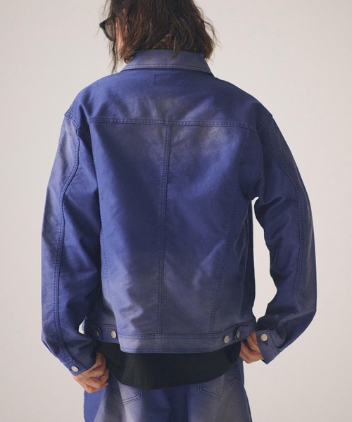 ADAM PATEK(アダムパテック)の「mj11393-blasted light moleskin short length collared jacket ショート丈ジャケット(AP2613013)(その他アウター・メンズ・ブラック/ブルー・2/1)」の5枚目の写真