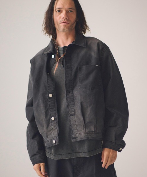 ADAM PATEK(アダムパテック)の「mj11393-blasted light moleskin short length collared jacket ショート丈ジャケット(AP2613013)(その他アウター・メンズ・ブラック/ブルー・2/1)」の9枚目の写真
