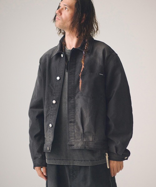 ADAM PATEK(アダムパテック)の「mj11393-blasted light moleskin short length collared jacket ショート丈ジャケット(AP2613013)(その他アウター・メンズ・ブラック/ブルー・2/1)」の10枚目の写真