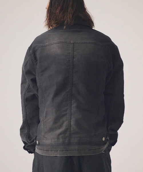 ADAM PATEK(アダムパテック)の「mj11393-blasted light moleskin short length collared jacket ショート丈ジャケット(AP2613013)(その他アウター・メンズ・ブラック/ブルー・2/1)」の11枚目の写真