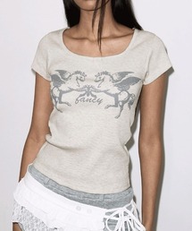 A'GEM/9 × .kom 『FANCY CLUB/ファンシークラブ』PEGASUS RIBBED TOP/ペガサスリブトップス