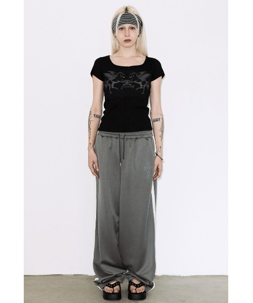 FANCY CLUB(ファンシークラブ)の「A'GEM/9 × .kom 『FANCY CLUB/ファンシークラブ』PEGASUS RIBBED TOP/ペガサスリブトップス(Tシャツ/カットソー・レディース・アイボリー/ブラック・FREE)」の10枚目の写真