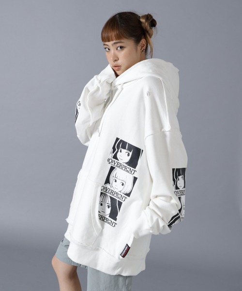 over print(オーバープリント)の「overprint/オーバープリント/SIGNBOAD hoodie 7th Anniversary(パーカー・レディース・ブラック/ホワイト・M/L/2XL/XL)」の5枚目の写真