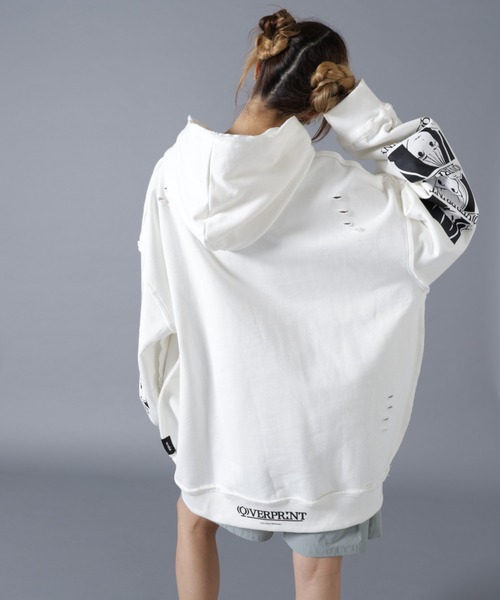 over print(オーバープリント)の「overprint/オーバープリント/SIGNBOAD hoodie 7th Anniversary(パーカー・レディース・ブラック/ホワイト・M/L/2XL/XL)」の6枚目の写真