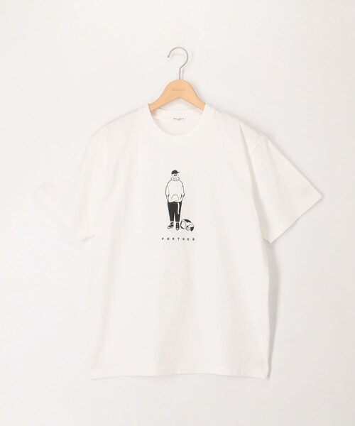 NOLLEY'S LIGHT(ノーリーズライト)の「【PARTNER】プリントT(Tシャツ/カットソー・メンズ・チャコールグレー/ホワイト・M/L)」の1枚目の写真