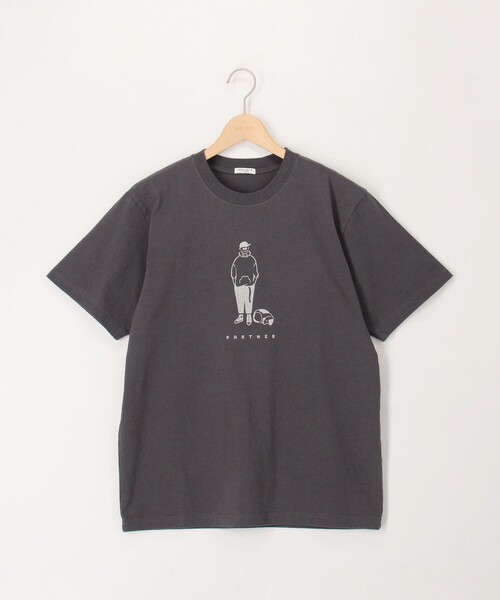 NOLLEY'S LIGHT(ノーリーズライト)の「【PARTNER】プリントT(Tシャツ/カットソー・メンズ・チャコールグレー/ホワイト・M/L)」の2枚目の写真