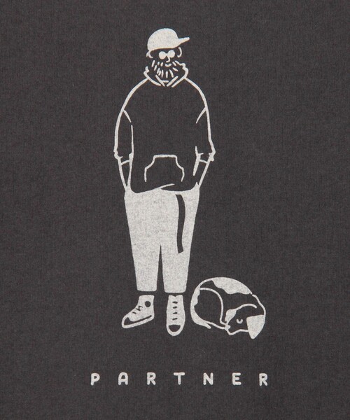 NOLLEY'S LIGHT(ノーリーズライト)の「【PARTNER】プリントT(Tシャツ/カットソー・メンズ・チャコールグレー/ホワイト・M/L)」の3枚目の写真