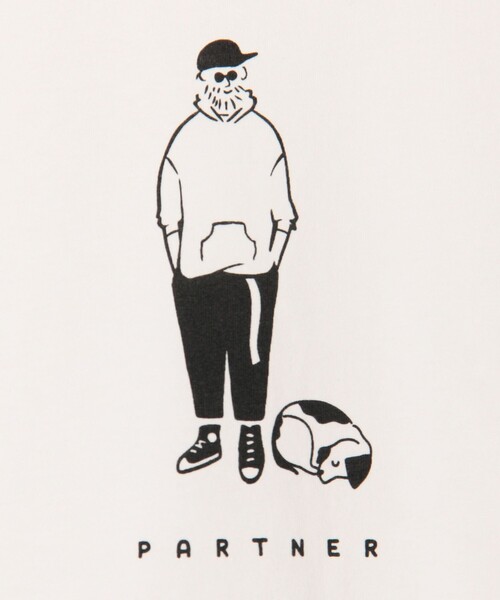 NOLLEY'S LIGHT(ノーリーズライト)の「【PARTNER】プリントT(Tシャツ/カットソー・メンズ・チャコールグレー/ホワイト・M/L)」の8枚目の写真