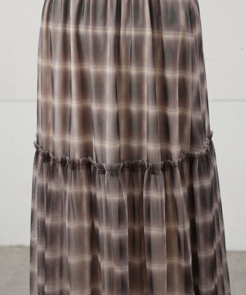 COLONY 2139（コロニートゥーワンスリーナイン）の「オンブレチェックチュールスカート（スカート・レディース・ブラック/ベージュ・FREE）」の21枚目の写真