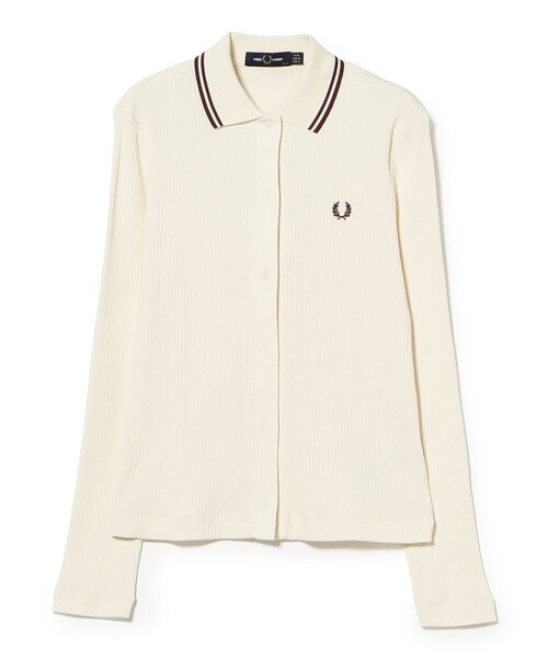 Ray BEAMS(レイビームス)の「FRED PERRY / ボタン スルー リブ ポロシャツ(ポロシャツ・レディース・ナチュラル/ブラック・10)」の3枚目の写真