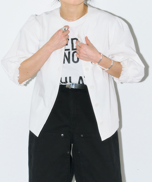 CITYSHOP(シティーショップ)の「PUFF SLEEVE ブラウス(シャツ/ブラウス・レディース・ブラック/ホワイト・FREE)」の20枚目の写真