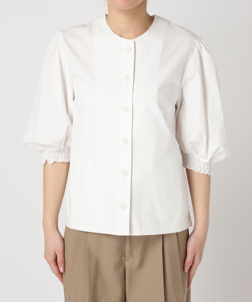 CITYSHOP(シティーショップ)の「PUFF SLEEVE ブラウス(シャツ/ブラウス・レディース・ブラック/ホワイト・FREE)」の5枚目の写真