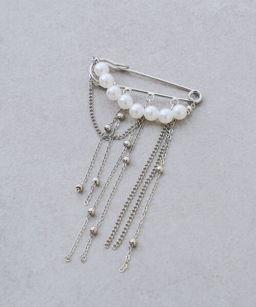 mystic（ミスティック）の「チェーンパールブローチ（ブローチ/コサージュ・レディース・シルバー・ONE SIZE）」の5枚目の写真