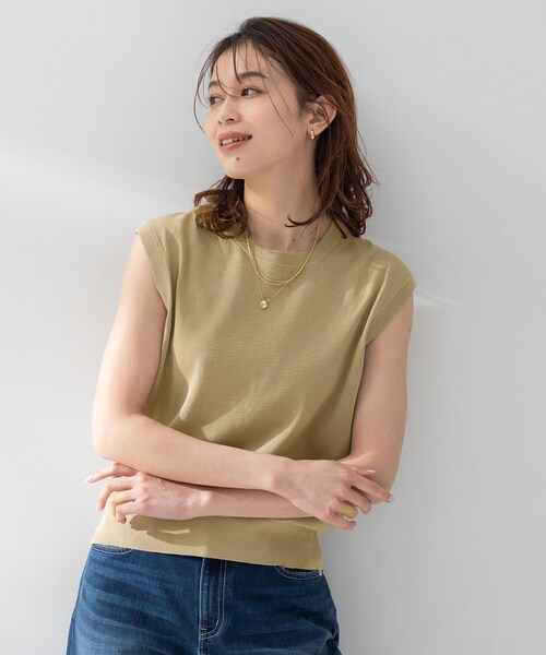 UNTITLED（アンタイトル）の「【TRADITIONAL WEATHERWEAR】ニットベスト（ニット/セーター・レディース・ベージュ/イエロー/ブラック・02）」の3枚目の写真