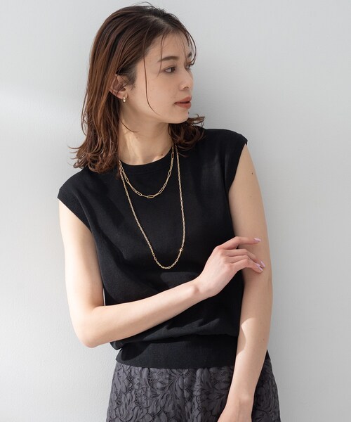UNTITLED（アンタイトル）の「【TRADITIONAL WEATHERWEAR】ニットベスト（ニット/セーター・レディース・ベージュ/イエロー/ブラック・02）」の2枚目の写真