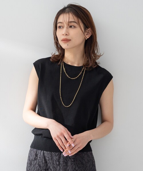 UNTITLED（アンタイトル）の「【TRADITIONAL WEATHERWEAR】ニットベスト（ニット/セーター・レディース・ベージュ/イエロー/ブラック・02）」の5枚目の写真
