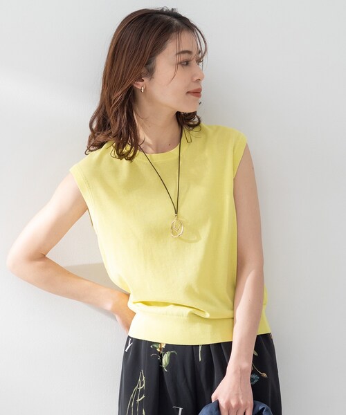 UNTITLED（アンタイトル）の「【TRADITIONAL WEATHERWEAR】ニットベスト（ニット/セーター・レディース・ベージュ/イエロー/ブラック・02）」の9枚目の写真