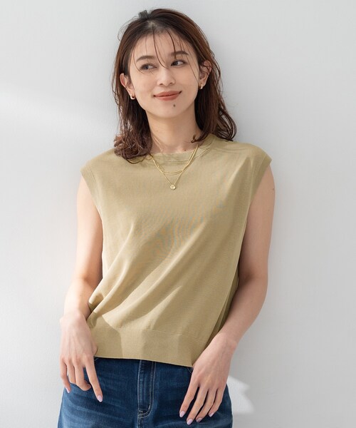 UNTITLED（アンタイトル）の「【TRADITIONAL WEATHERWEAR】ニットベスト（ニット/セーター・レディース・ベージュ/イエロー/ブラック・02）」の13枚目の写真