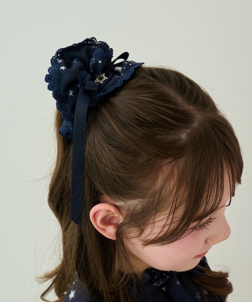 mezzo piano Junior（メゾピアノジュニア）の「音符シリーズシュシュ（その他ヘアアクセサリー・キッズ・サックスブルー/ネイビー/オフホワイト・F）」の15枚目の写真