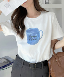 Ada.（エイダ）の「手書きイラスト風 カップデザイン半袖 Tシャツ（Tシャツ/カットソー）」