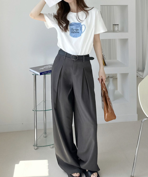 Ada.（エイダ）の「手書きイラスト風 カップデザイン半袖 Tシャツ（Tシャツ/カットソー・レディース・ホワイト/グレー/ブラック・FREE）」の11枚目の写真