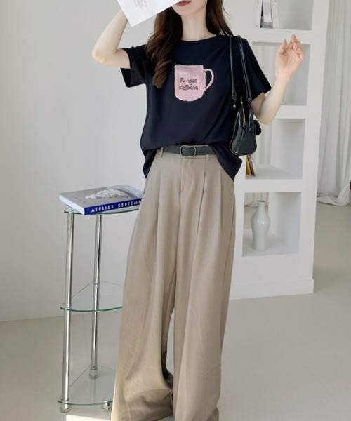 Ada.（エイダ）の「手書きイラスト風 カップデザイン半袖 Tシャツ（Tシャツ/カットソー・レディース・ホワイト/グレー/ブラック・FREE）」の20枚目の写真