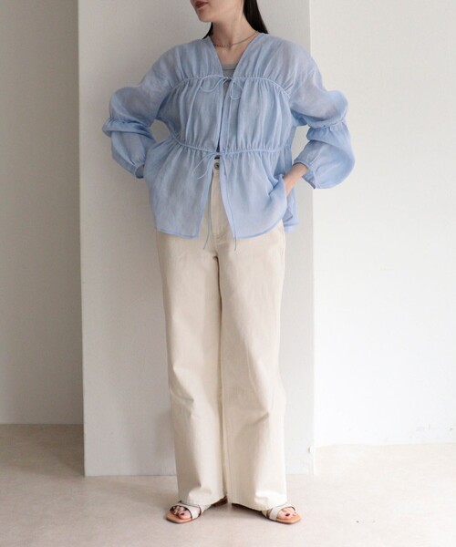 fredy emue(フレディエミュ)の「ラスターラミーカルゼブラウス(シャツ/ブラウス・レディース・ブラウン/オフホワイト/ブルー・38)」の19枚目の写真