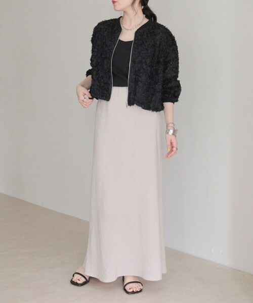 fredy emue（フレディエミュ）の「リネンマーメイドスカート（スカート・レディース・ブラック/ベージュ・38/36）」の4枚目の写真