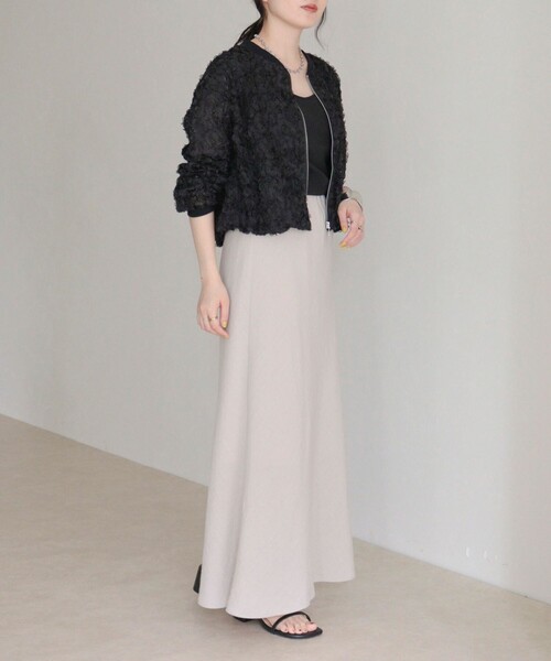 fredy emue（フレディエミュ）の「リネンマーメイドスカート（スカート・レディース・ブラック/ベージュ・38/36）」の5枚目の写真