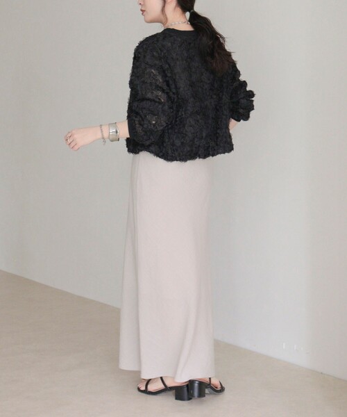 fredy emue（フレディエミュ）の「リネンマーメイドスカート（スカート・レディース・ブラック/ベージュ・38/36）」の6枚目の写真