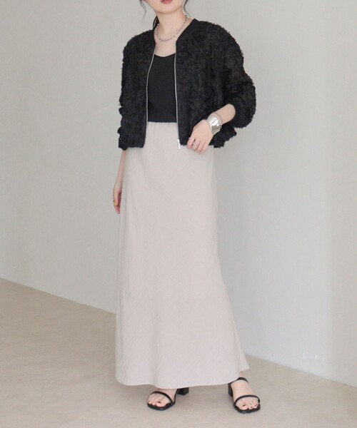 fredy emue（フレディエミュ）の「リネンマーメイドスカート（スカート・レディース・ブラック/ベージュ・38/36）」の7枚目の写真