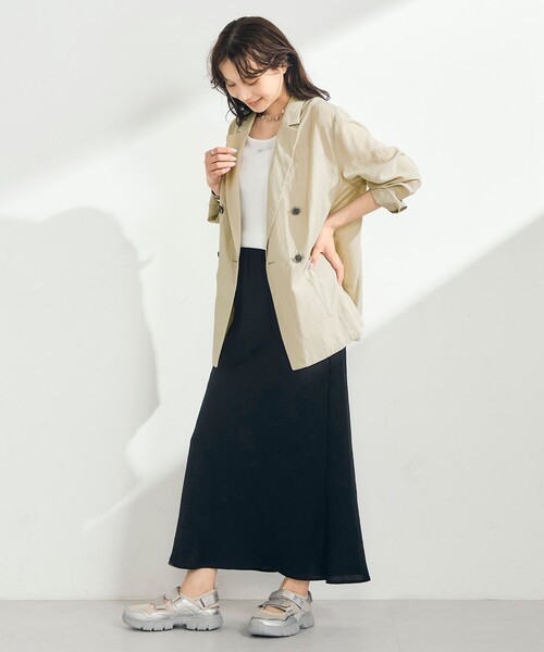 fredy emue（フレディエミュ）の「リネンマーメイドスカート（スカート・レディース・ブラック/ベージュ・38/36）」の18枚目の写真