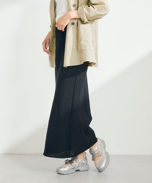 fredy emue（フレディエミュ）の「リネンマーメイドスカート（スカート・レディース・ブラック/ベージュ・38/36）」の21枚目の写真