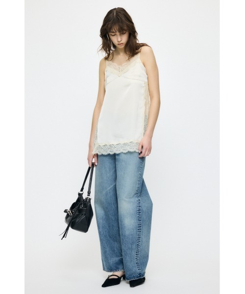 MOUSSY(マウジー)の「LACE TRIM SATIN キャミソール(キャミソール・レディース・アイボリー/ブラック・FREE)」の11枚目の写真