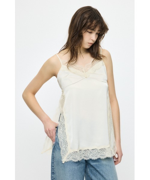 MOUSSY(マウジー)の「LACE TRIM SATIN キャミソール(キャミソール・レディース・アイボリー/ブラック・FREE)」の15枚目の写真