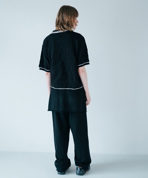 soduk（スドーク）の「【soduk】26SS新作 dog and cat bawling zip knit /ドッグ&キャットボーリングジップニット（ポロシャツ・レディース・ブラック系/ネイビー/グレー系・ONE SIZE）」の5枚目の写真
