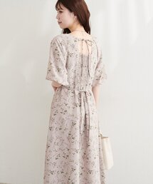 セール】〈canami〉配色ステッチラッフル袖ワンピース（ワンピース