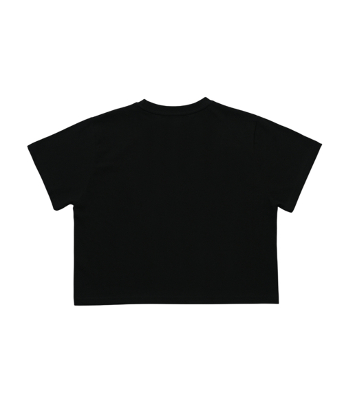 MACNI(マクニ)の「DOUBLE HEART CROP T-SHIRT BLACK(Tシャツ/カットソー・レディース・ブラック・FREE)」の4枚目の写真