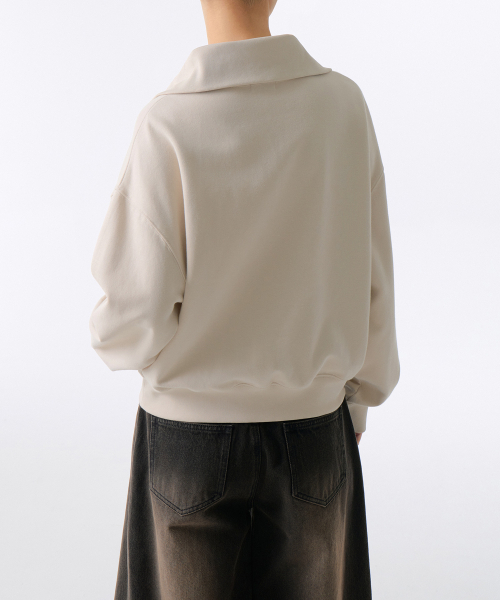 MUSINSA STANDARD WOMAN（ムシンサスタンダードウーマン）の「ウィメンズダブルニットハイネックスウェットシャツ[エクリュ]（スウェット・レディース・その他・LARGE/MEDIUM/X-SMALL/SMALL）」の2枚目の写真