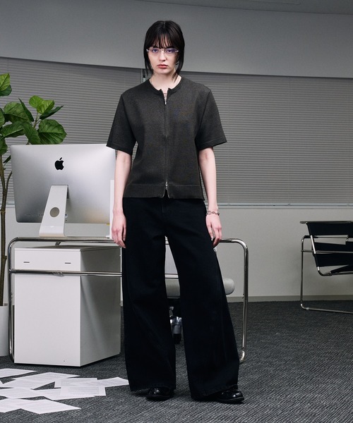 SELLE GLANT(セレグランテ)の「CREW NECK ZIP KNIT SHIRT / クルーネックジップニットシャツ(Tシャツ/カットソー・メンズ・ブラック/ネイビー・LARGE/MEDIUM/SMALL)」の16枚目の写真