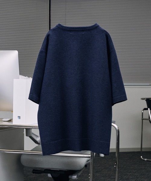SELLE GLANT(セレグランテ)の「CREW NECK ZIP KNIT SHIRT / クルーネックジップニットシャツ(Tシャツ/カットソー・メンズ・ブラック/ネイビー・LARGE/MEDIUM/SMALL)」の8枚目の写真